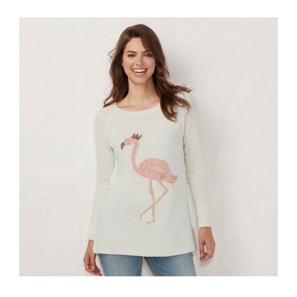 NWT LC Lauren Conrad Sweater - Flamingo